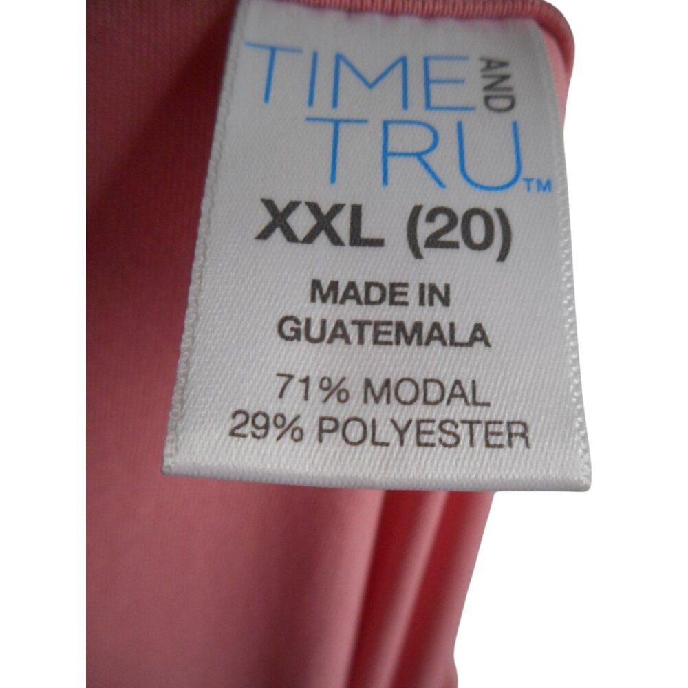 Time and Tru pink ruffle blouse top Sz XXL (20) cold shoulder short sleeve - Picture 2 of 5